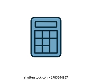 Calculator line icon. High quality outline symbol for web design or mobile app. Thin line sign for design logo. Color outline pictogram on white background