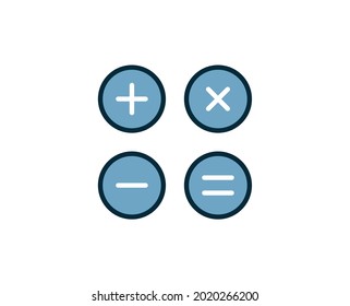 Calculator line icon. High quality outline symbol for web design or mobile app. Thin line sign for design logo. Color outline pictogram on white background