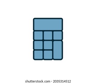 Symbol der Rechenlinie. Hochwertiges Umrisssymbol für Webdesign oder mobile App. Leuchtendes Zeichen für Design-Logo. Farbumriss-Piktogramm auf weißem Hintergrund