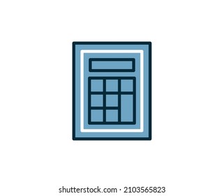 Calculator line icon. High quality outline symbol for web design or mobile app. Thin line sign for design logo. Color outline pictogram on white background