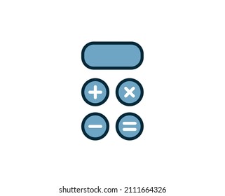 Calculator line icon. High quality outline symbol for web design or mobile app. Thin line sign for design logo. Color outline pictogram on white background