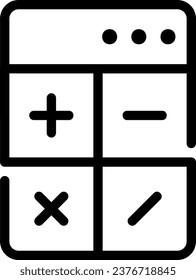 calculator line icon illustration vector