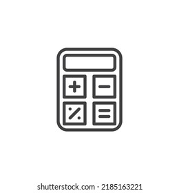 Calculator line icon. linear style sign for mobile concept and web design. calculator vector icon. Symbol, logo illustration. Vector graphics