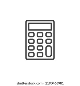 Calculator line icon. linear style sign for mobile concept and web design. Calculator outline vector icon. Symbol, logo illustration. Vector graphics