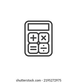 Calculator line icon. linear style sign for mobile concept and web design. Calculator outline vector icon. Symbol, logo illustration. Vector graphics