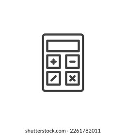 Calculator line icon. linear style sign for mobile concept and web design. Calculator outline vector icon. Symbol, logo illustration. Vector graphics