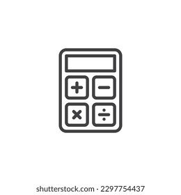 Calculator line icon. linear style sign for mobile concept and web design. Calculator outline vector icon. Symbol, logo illustration. Vector graphics