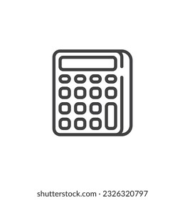 Icono de línea de calculadora. signo de estilo lineal para concepto móvil y diseño web. Icono del vector de contorno de la calculadora. Símbolo, ilustración del logotipo. Gráficos vectoriales