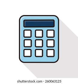 calculator line icon with long shadow