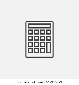 calculator line icon, outline vector illustration, linear pictogram isolated on white