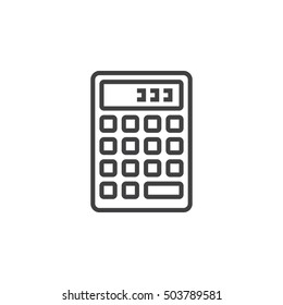 calculator line icon, outline vector sign, linear pictogram isolated on white. logo illustration