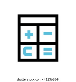Calculator line icon. Pixel perfect fully editable vector icon suitable for websites, info graphics and print media.