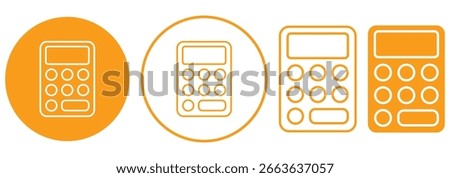 calculator line icon. Calculator Icon Line Style. Design Vector Illustration. pocket calculator sign vector. Calculator icon set. Black color outline or solid icon on white background eps 10