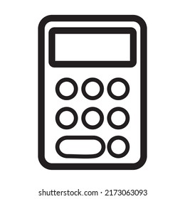 calculator line icon vector design template and ilustration with editable