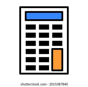 Icono de línea de calculadora. Ilustración del vector