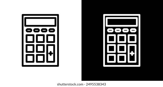 Calculator line icon vector illustration set.