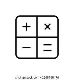 Calculator line icon vector on white background