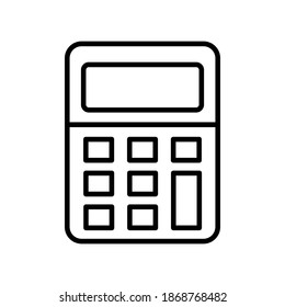 Calculator line icon vector on white background