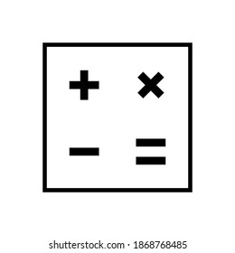 Calculator line icon vector on white background