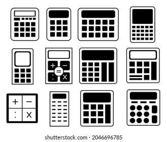 calculator line icons vector collection Vector outline pictograms isolated on a white background. calculator set
