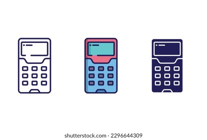 Calculator line and solid illustration icon