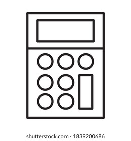 Calculator line style icon design, Mathematics finance device electronic education office object and accounting theme Vector illustration