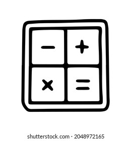 calculator line vector doodle simple icon design