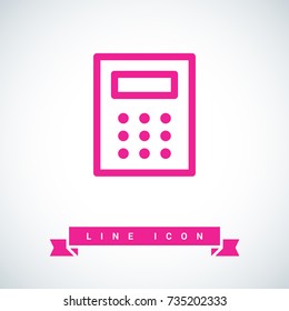 calculator line vector icon