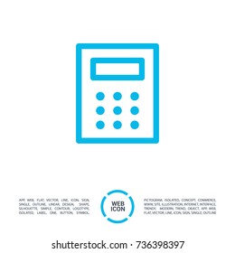 calculator line vector icon