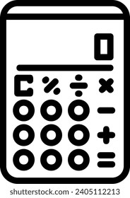 Calculator Line Vector Icon Design