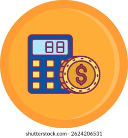 Línea de calculadora Vector Icon Design