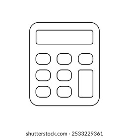 calculator, line vector icons on a white background
