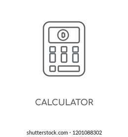 Calculator linear icon. Calculator concept stroke symbol design. Thin graphic elements vector illustration, outline pattern on a white background, eps 10.