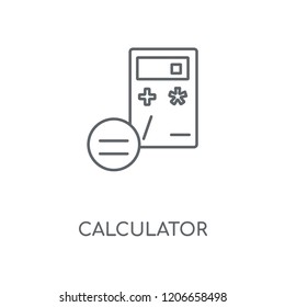 Calculator linear icon. Calculator concept stroke symbol design. Thin graphic elements vector illustration, outline pattern on a white background, eps 10.