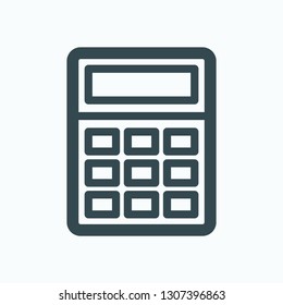 Calculator linear icon, desktop calculator vector icon