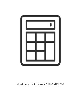 calculadora, icono lineal. Trazo editable