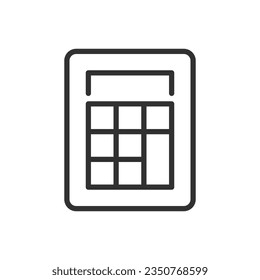 Calculator, linear icon. Line with editable stroke