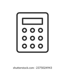Calculadora, icono lineal. Línea con trazo editable