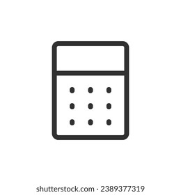 Calculator, linear icon. Line with editable stroke