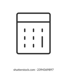 Calculator, linear icon. Line with editable stroke