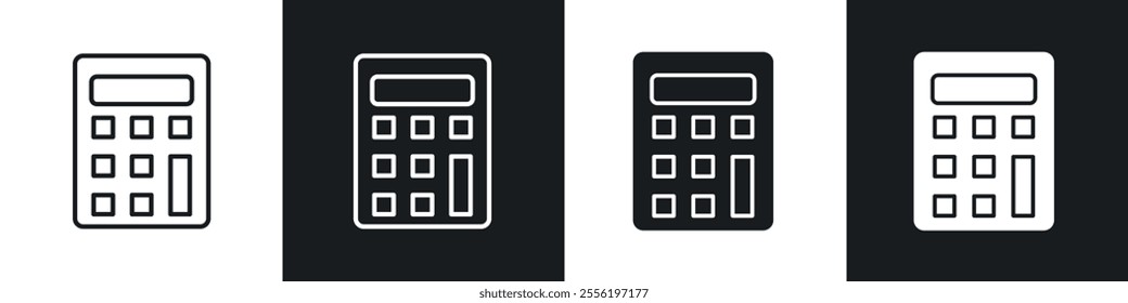 Calculator linear icon set for app, and web design.