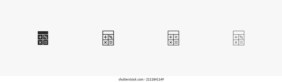 Icono de vector lineal de la calculadora. Calculadora para el símbolo de negocio e interfaz de usuario