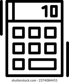 Calculator Linear Vector Icon Design