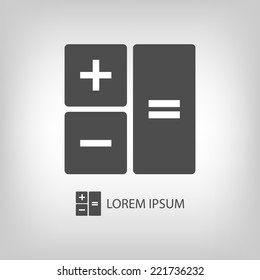 Calculator as logo with copyspace in grey colors