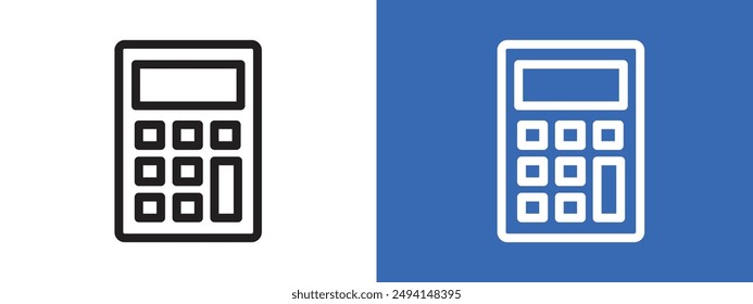 Conjunto de signos de logotipo de calculadora contorno de Vector