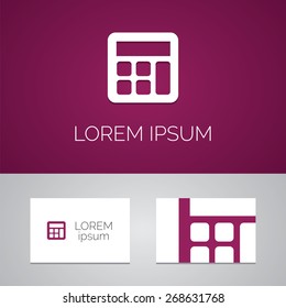 calculator logo template icon design elements with business card  