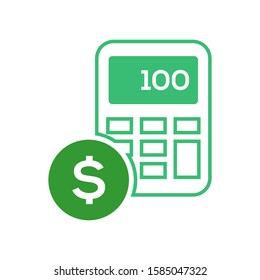 Calculator logo template vector earnings icon design
