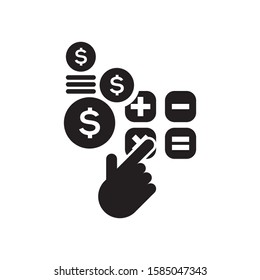 Calculator logo template vector earnings icon design