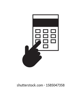 Calculator logo template vector earnings icon design