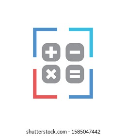 Calculator logo template vector earnings icon design